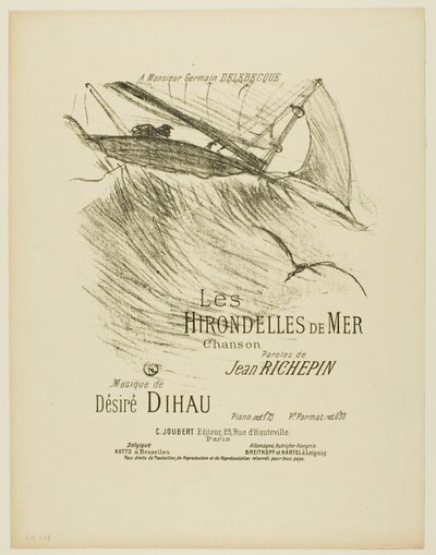 Les hirondelles de mer, de Mélodies de Désiré Dihau - Henri de Toulouse Lautrec