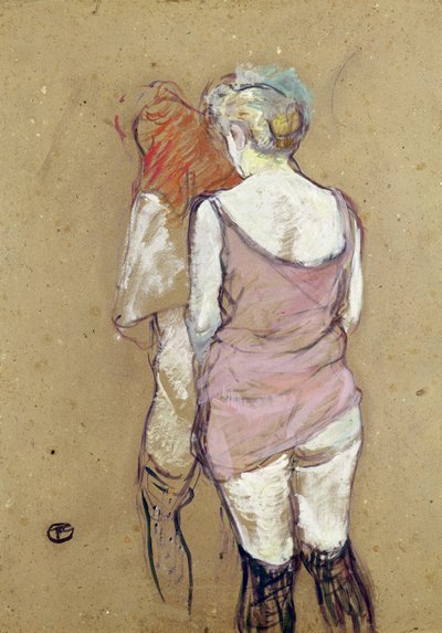 Deux femmes semi-nues à la Maison de la Rue des Moulins - Henri de Toulouse Lautrec