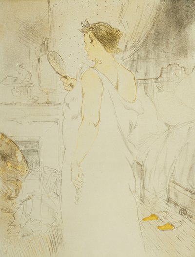 Femme à Glace - La Glace à Main, Planche VI de Elles, 1896 - Henri de Toulouse Lautrec