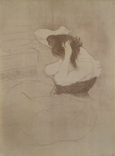 Femme se peignant les cheveux, de 