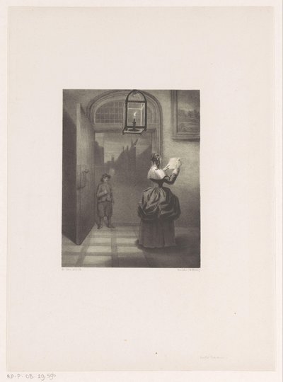 Femme lisant une lettre - Henri van Seben
