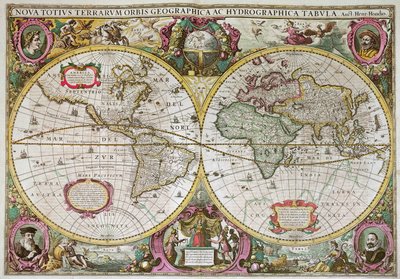 Nouvelle carte terrestre et maritime de la Terre entière, 1630 - Henricus Hondius II