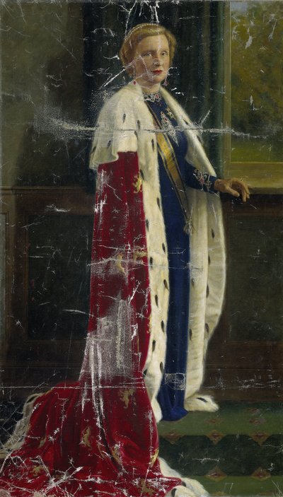 Reine Juliana des Pays-Bas dans sa robe de couronnement - Henricus Rol