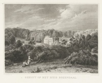 Vue sur le domaine et château Rosendael (Tafereelen uit de omstreken der stad Arnhem) - Henricus Wilhelmus Couwenberg