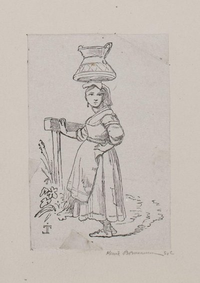 Femme italienne avec une cruche d