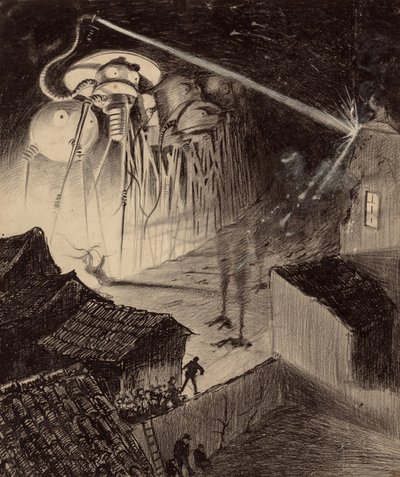 Les Martiens détruisent une maison - Henrique Alvim Correa