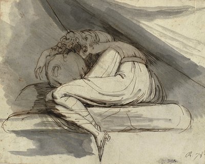 Femme assise, recroquevillée - Henry  Fuseli