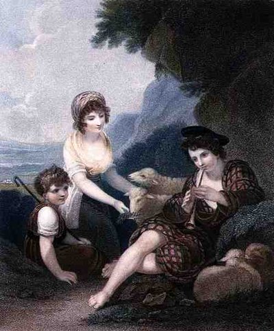 Le Ménestrel Rustique, gravé et publié par Anthony Cardon - Henry (after) Singleton