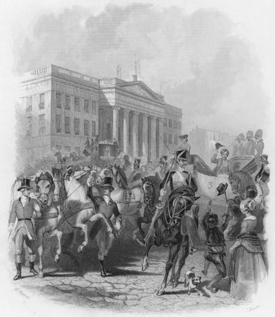 La visite du roi George IV en Irlande en 1821 (gravure) - Henry (after) Warren