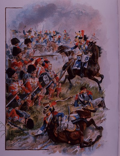 Soldats des Highlands formant un carré contre la cavalerie française à Quatres Bras - Henry A. Payne