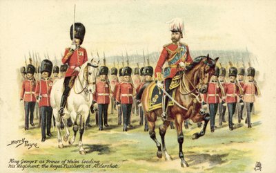 Le Roi George V en tant que Prince de Galles menant son régiment, les Royal Fusiliers, à Aldershot - Henry A. Payne