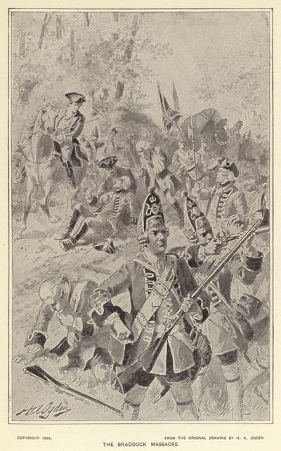 Le massacre de Braddock - Henry Alexander (after) Ogden