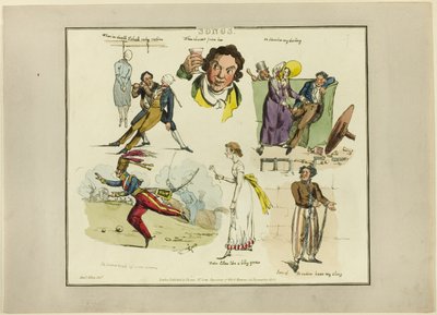 Plaque des illustrations aux chansons populaires - Henry Alken