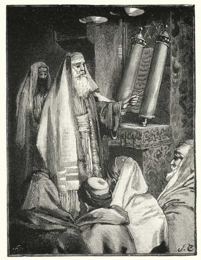 Un rabbin lisant le rouleau de la loi - Henry Andrew Harper