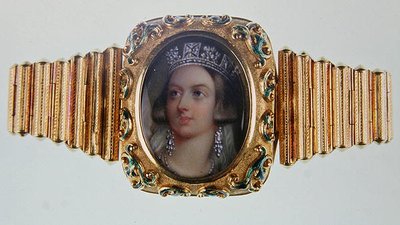 Miniature de la reine Victoria sertie dans un bracelet en or - Henry Bone