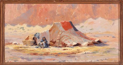 Tente arabe dans le désert à Blidah - Henry Brokman Knudsen