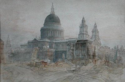 Cathédrale Saint-Paul après la Guerre, vers 1947 - Henry Charles Brewer