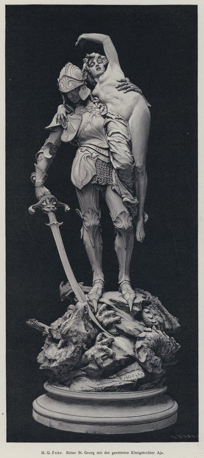 Saint Georges et la jeune fille sauvée - Henry Charles Fehr
