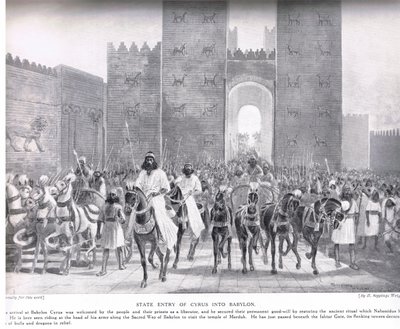 Entrée de Cyrus à Babylone, illustration de 
