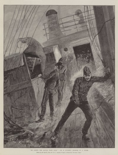 Il sent la bataille de loin, le cheval de Sir R Buller dans une tempête - Henry Charles Seppings Wright