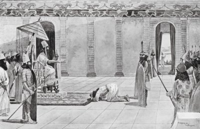 Nabonide envoyant des instructions à Belshazzar - Henry Charles Seppings Wright