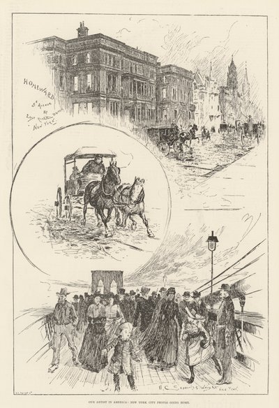 Notre artiste en Amérique, les gens de New York rentrent chez eux - Henry Charles Seppings Wright
