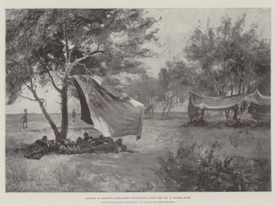 Avant-postes des Seaforth Highlanders bivouaquant pendant la journée à Modder River - Henry Charles Seppings Wright