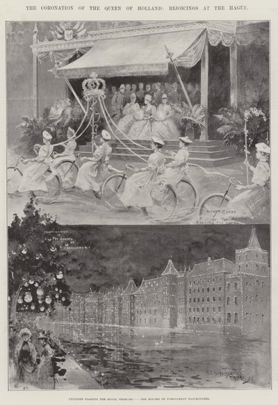 Le couronnement de la reine de Hollande, réjouissances à La Haye - Henry Charles Seppings Wright