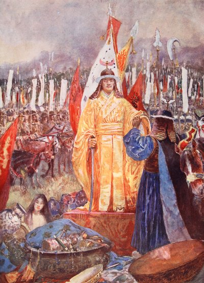 Le Grand Maréchal proclamé Empereur sur le champ de bataille, illustration de 