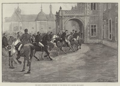 La Reine à Sandringham, les Gentilshommes de la Chasse de Norfolk saluant Sa Majesté - Henry Charles Seppings Wright
