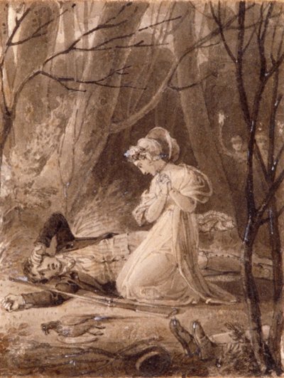 Scène des Contes du hall de George Crabbe, 19ème siècle - Henry Corbould