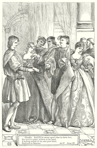 Much Ado About Nothing (gravure) - Henry Courtney (after) Selous