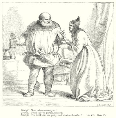 Les Joyeuses Commères de Windsor (gravure) - Henry Courtney (after) Selous