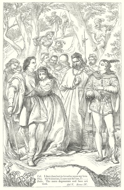 Les deux gentilshommes de Vérone (gravure) - Henry Courtney (after) Selous