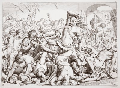 Comment Hereward a débarrassé Bourne des Français, illustration de Hereward the Great par Charles Kingsley, pub. 1870 - Henry Courtney Selous