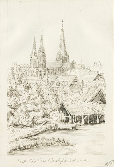 Cathédrale de Lichfield - Vue sud-ouest - Henry Curzon Allport