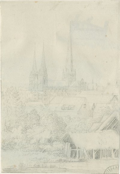 Cathédrale de Lichfield - Vue Sud-Ouest - Henry Curzon Allport