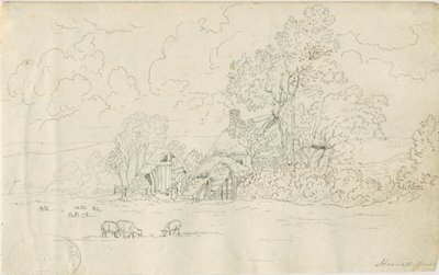 Église de Stonnall : dessin à la plume, 20 juin 1813 - Henry Curzon Allport