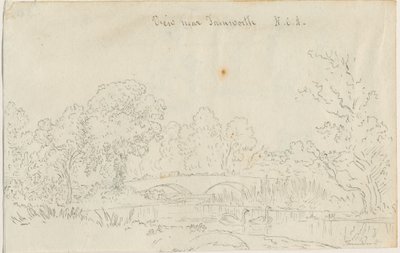 Tamworth - Pont: dessin à la plume, nd [1788-1855] - Henry Curzon Allport