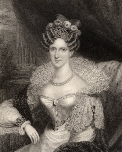 Princesse Adélaïde de Saxe-Cobourg Meiningen, gravée par H.R. Cook (fl.1813-47), de 