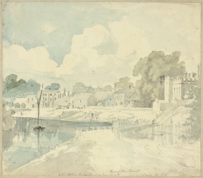 Vue de Hampton Court prise depuis le siège du jardin - Henry Edridge