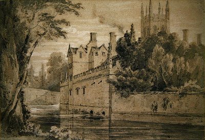 Magdalen College - Une vue sur le Cherwell vers le pont - Henry Edridge