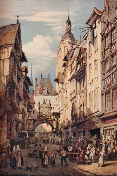 Rue De La Grosse Horloge, Rouen, 1821 - Henry Edridge