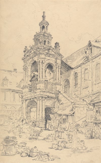 Le porche de la Halle de la Haute Vieille Tour, Rouen - Henry Edridge