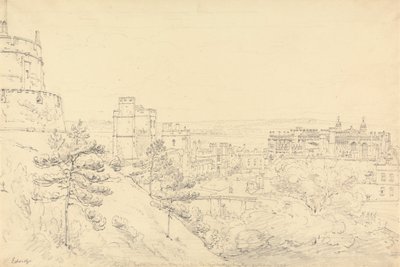 Château de Windsor depuis le glacis de la tour ronde - Henry Edridge