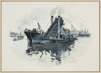 Dragueur dans les docks de Salford - Henry Edward Tidmarsh