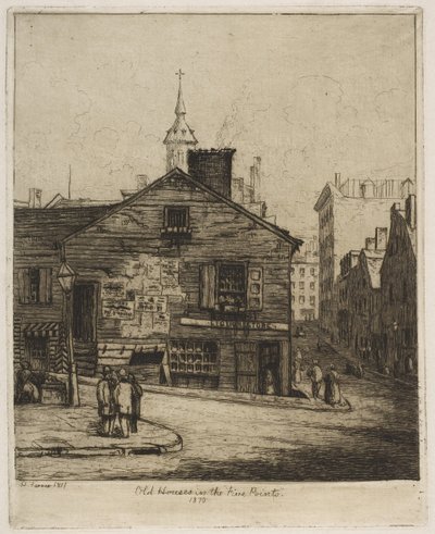 Vieilles maisons dans les Five Points, 1870 de Scènes du vieux New York, 1871 - Henry Farrer