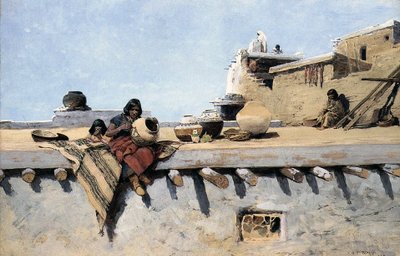 Une peinture indienne de pots - Henry Francois Farny