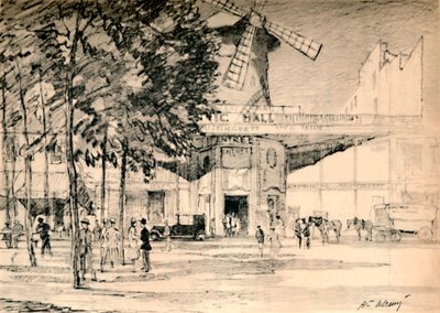Le Moulin Rouge Mort en effet est la bougie de Pierrot., vers 1927 - Henry Franks Waring