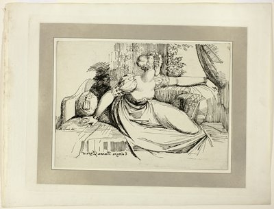 Une femme assise près de la fenêtre ("Soir, tu apportes tout"), du premier numéro de Specimens of Polyautography - Johann Heinrich Füssli